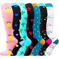 Los mejores  - ACTINPUT 3-7 Pares Calcetines de compresión para Mujeres y Hombres 20-25 mmHg es el Mejor atlético- Correr-Escalar…